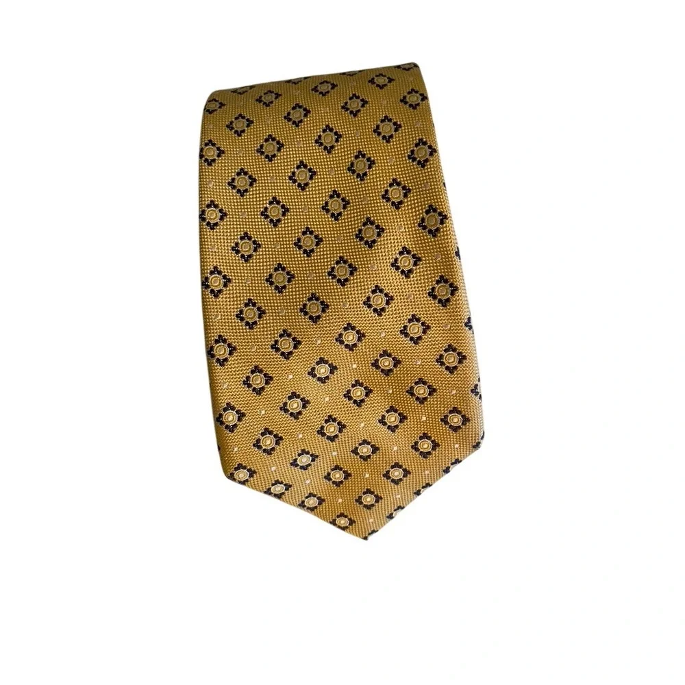 Jos. A. Bank Heritage Collection Gold Silk Geometric Medallion Necktie